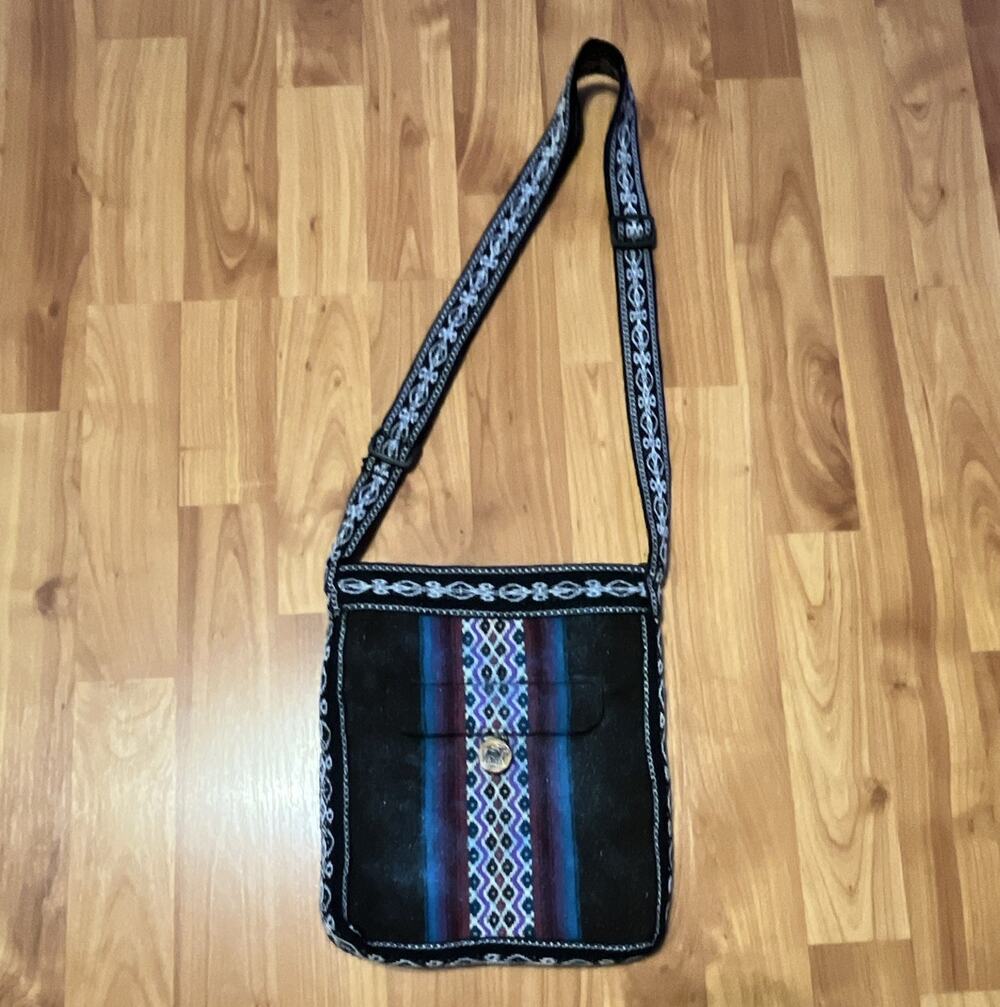 Sumac Millwa 100% Alpaca Wool Bohemian Crossbody Purse Multicolor Made in Peru